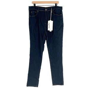 American Quality Denim Jeans Women 20 Blue Cotton‎ Stretch High Rise Dark Wash